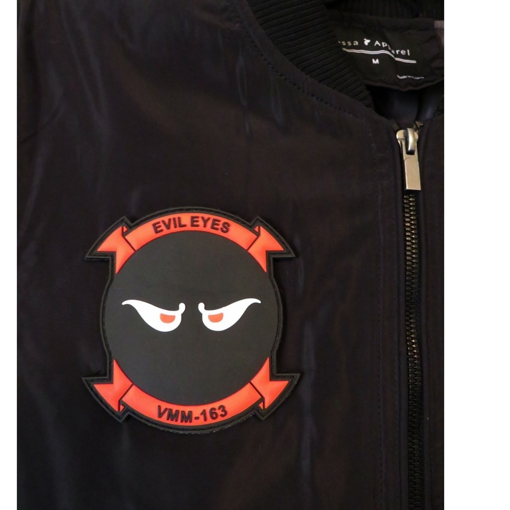 Fossa Apparel 1518 Wingover Bomber / Flight Jacket Sz Medium Marine Squadrom 163 - Picture 15 of 15